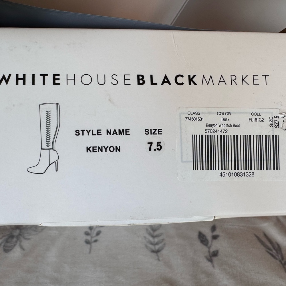NWT White House Black Market Gray Heeled Boots - Picture 2 of 3